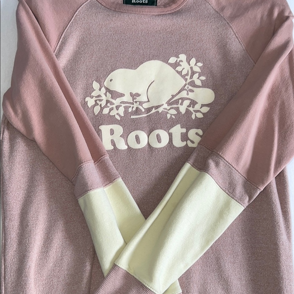 Roots Pink and Cream Sweatshirt